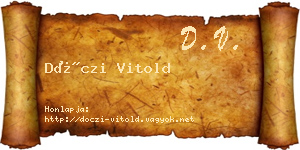 Dóczi Vitold névjegykártya